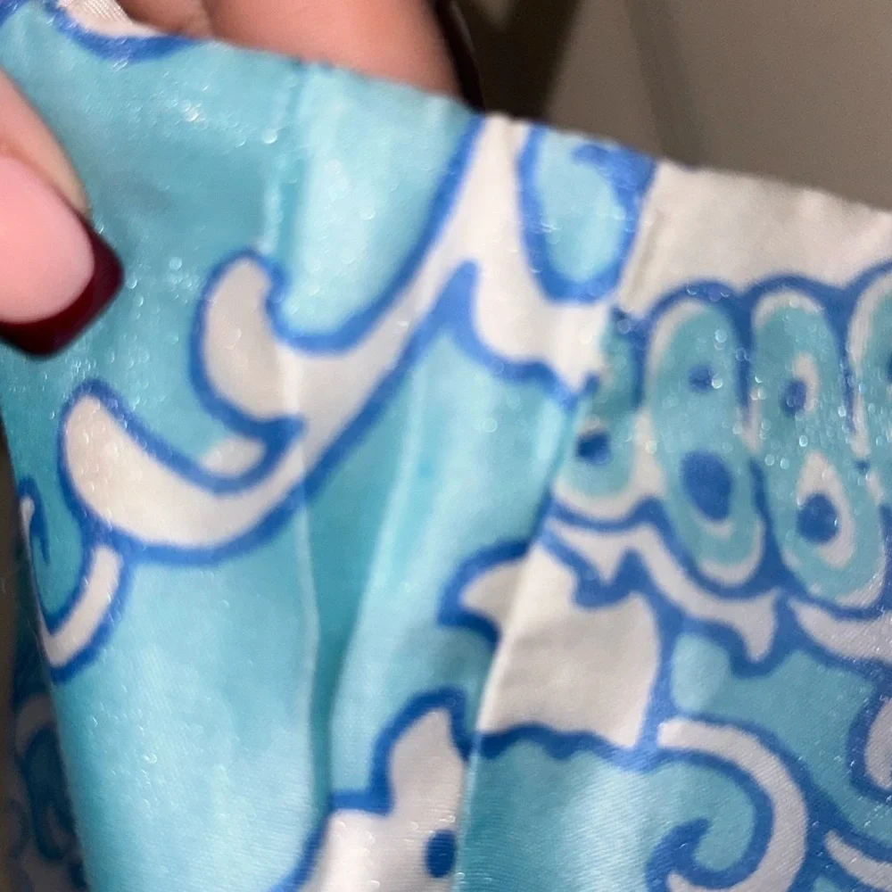 Lilly Pulitzer Strapless Blue and White Silk blend Dress 10 formal wedding - Picture 13 of 13